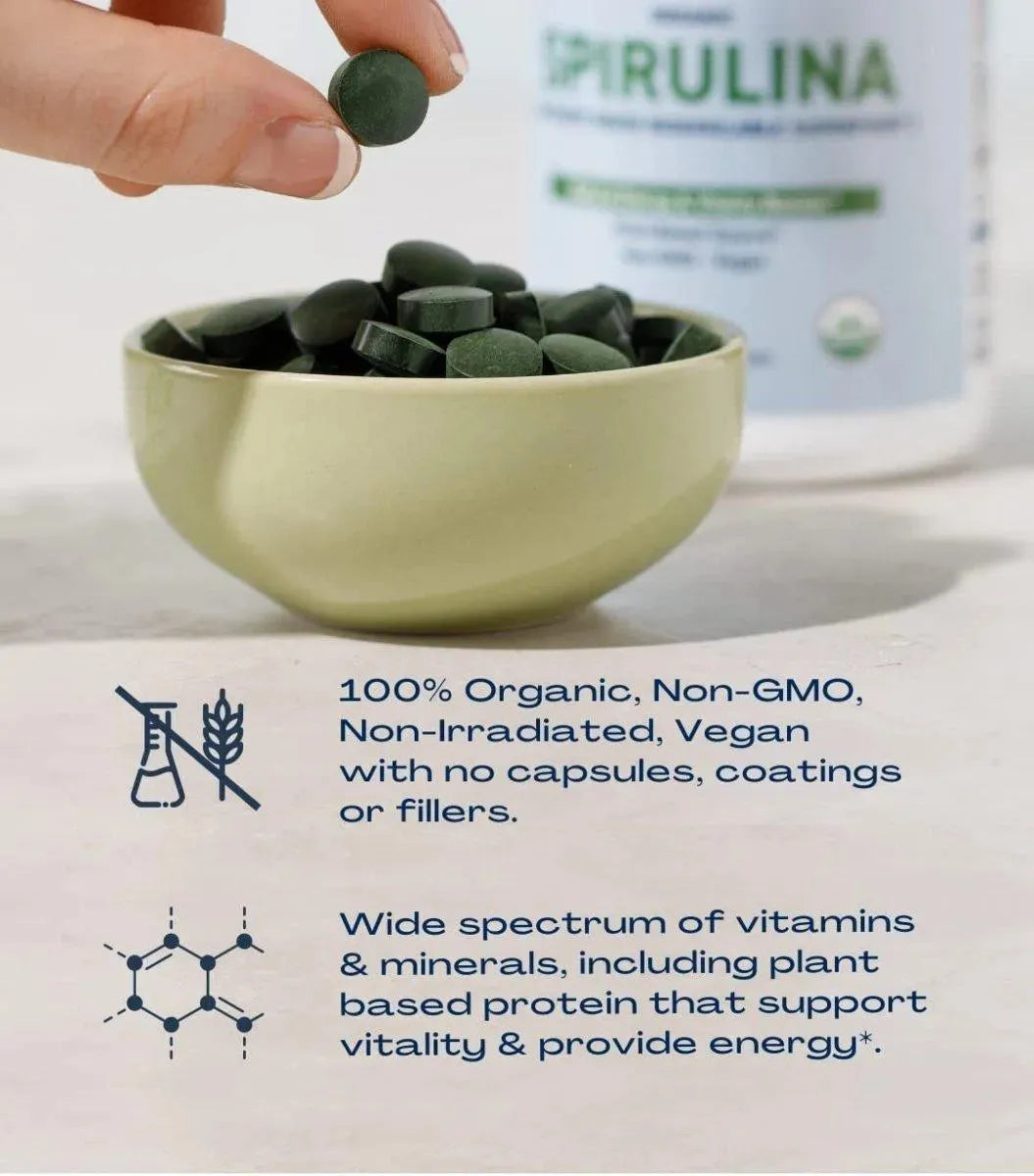 BIOOPTIMAL - BioOptimal Organic Spirulina 120 Tabletas - The Red Vitamin MX - Suplementos Alimenticios - {{ shop.shopifyCountryName }}