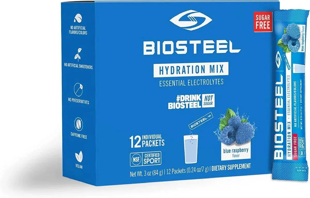 BIOSTEEL - BioSteel Hydration Mix Blue Raspberry 12 Paquetes - The Red Vitamin MX - Suplementos Alimenticios - {{ shop.shopifyCountryName }}