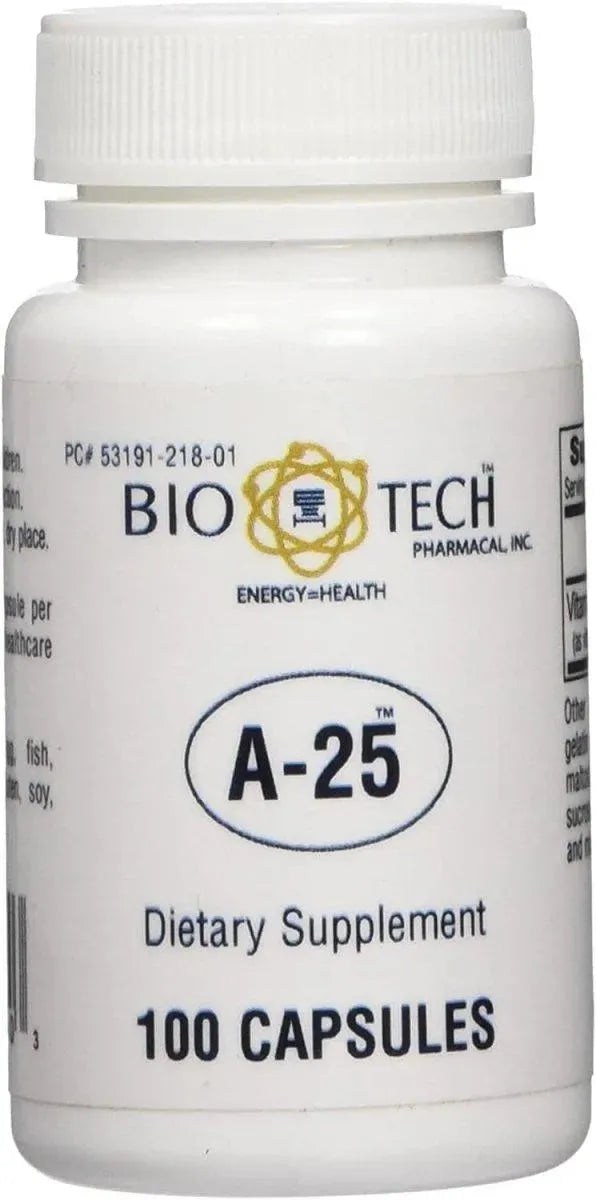 BIOTECH PHARMACAL - BioTech Pharmacal A-25 Vitamin A 100 Capsulas - The Red Vitamin MX - Suplementos Alimenticios - {{ shop.shopifyCountryName }}
