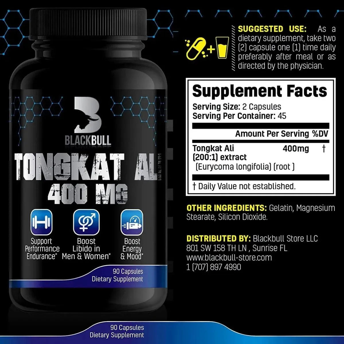 BLACKBULL - BlackBúll Tongkat Ali Extract 400 Mg. 90 Capsulas - The Red Vitamin MX - Suplementos Alimenticios - {{ shop.shopifyCountryName }}