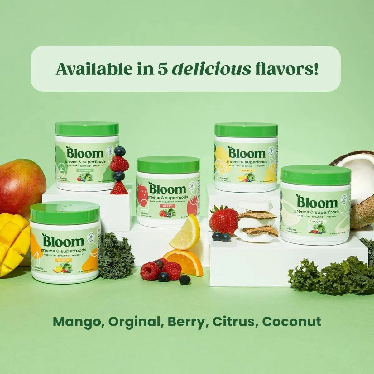 BLOOM NUTRITION - Bloom Nutrition Green Superfood | Super Greens Powder Juice & Smoothie Mix 30 Servicios - The Red Vitamin MX - Suplementos Alimenticios - {{ shop.shopifyCountryName }}