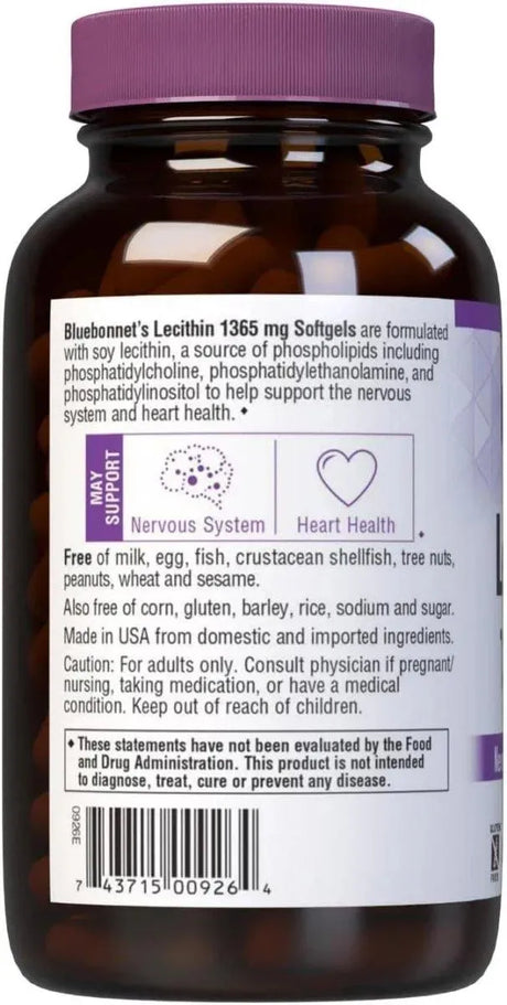 BLUEBONNET NUTRITION - BlueBonnet Lecithin 1364Mg. 180 Capsulas Blandas - The Red Vitamin MX - Suplementos Alimenticios - {{ shop.shopifyCountryName }}