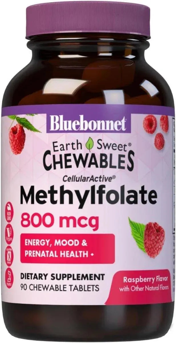 BLUEBONNET NUTRITION - Bluebonnet Nutrition EarthSweet Chewables Cellular Active Methylfolate 800mcg 90 Tabletas - The Red Vitamin MX - Suplementos Alimenticios - {{ shop.shopifyCountryName }}