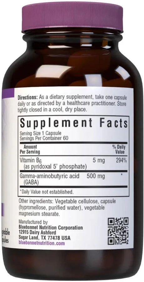 BLUEBONNET NUTRITION - Bluebonnet Nutrition GABA 500Mg. 60 Capsulas - The Red Vitamin MX - Suplementos Alimenticios - {{ shop.shopifyCountryName }}