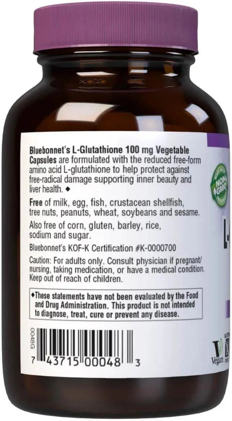 BLUEBONNET NUTRITION - Bluebonnet Nutrition L-Glutathione 100Mg. 30 Capsulas - The Red Vitamin MX - Suplementos Alimenticios - {{ shop.shopifyCountryName }}