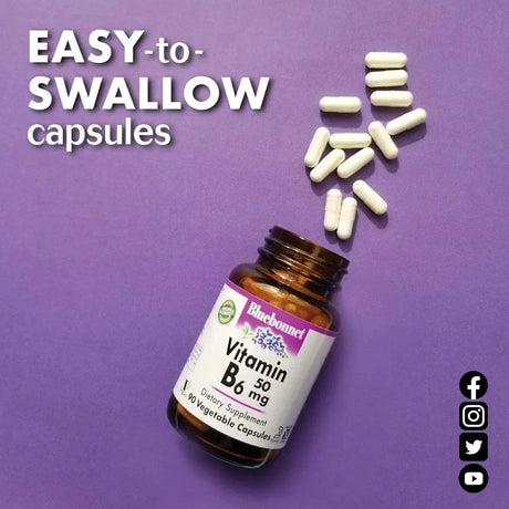 BLUEBONNET NUTRITION - Bluebonnet Nutrition Vitamin B6 50Mg. 90 Capsulas - The Red Vitamin MX - Suplementos Alimenticios - {{ shop.shopifyCountryName }}