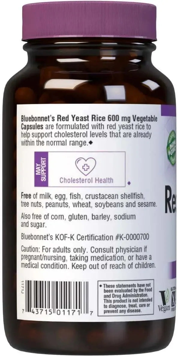 BLUEBONNET NUTRITION - BlueBonnet Red Yeast Rice Supplement 600Mg. 120 Capsulas - The Red Vitamin MX - Suplementos Alimenticios - {{ shop.shopifyCountryName }}