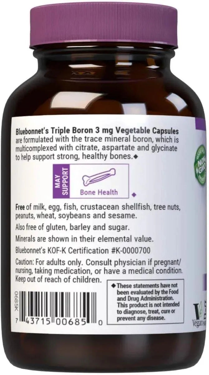 BLUEBONNET NUTRITION - BlueBonnet Triple Boron 3 Mg. 90 Capsulas - The Red Vitamin MX - Suplementos Alimenticios - {{ shop.shopifyCountryName }}
