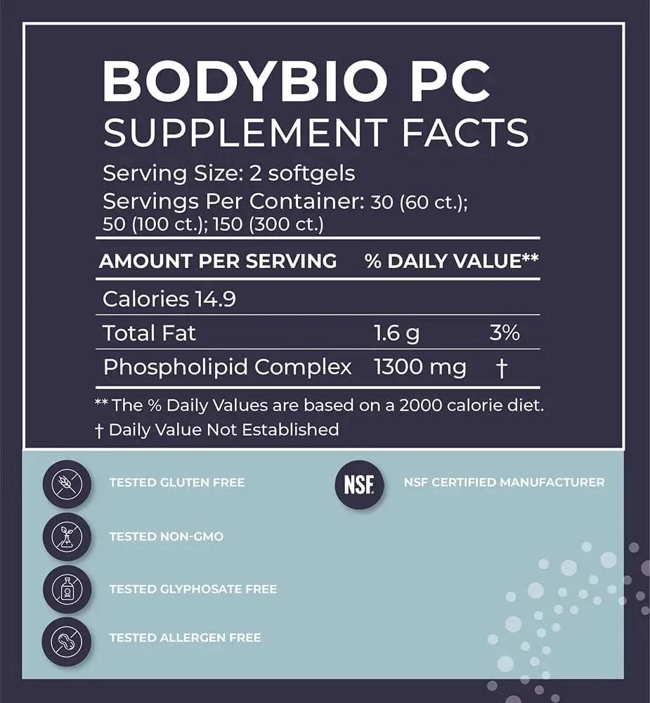 BODYBIO - BodyBio Phosphatidylcholine 60 Capsulas Blandas - The Red Vitamin MX - Suplementos Alimenticios - {{ shop.shopifyCountryName }}