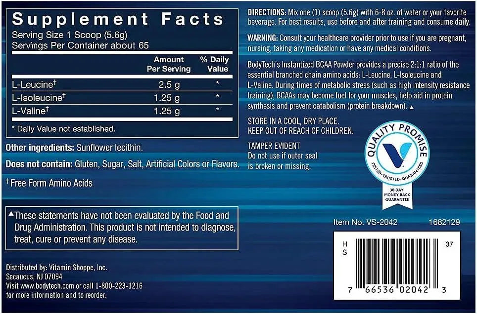 BODYTECH - BODYTECH BCAA Unflavored Optimal 2:1:1 Ratio 364Gr. - The Red Vitamin MX - Suplementos Alimenticios - {{ shop.shopifyCountryName }}