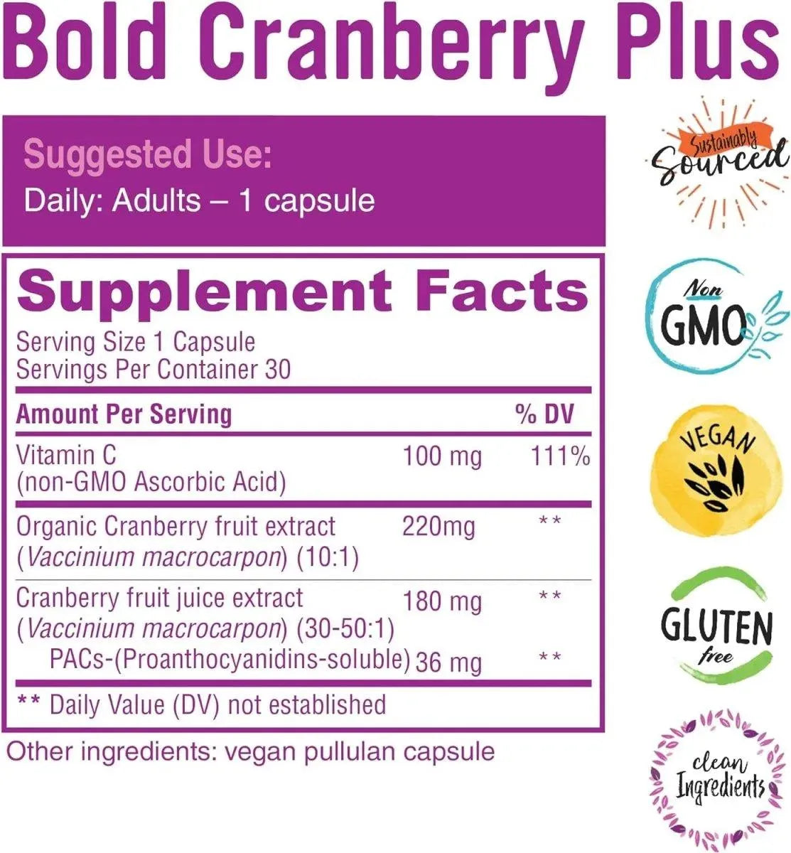 BOLD BOTANICA - Bold Botanica Bold Cranberry Plus 30 Capsulas - The Red Vitamin MX - Suplementos Alimenticios - {{ shop.shopifyCountryName }}