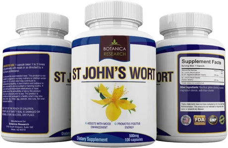 BOTANICA RESEARCH - Botanica Research St John's Wort Extract 500Mg. 100 Capsulas - The Red Vitamin MX - Suplementos Alimenticios - {{ shop.shopifyCountryName }}