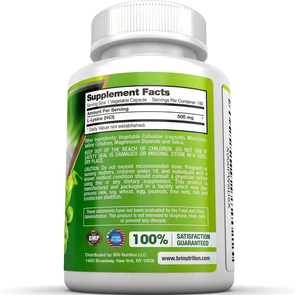 BRI NUTRITION - BRI Nutrition L-Lysine 500Mg. 180 Capsulas - The Red Vitamin MX - Suplementos Alimenticios - {{ shop.shopifyCountryName }}
