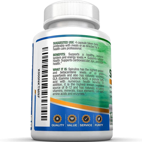 BRI NUTRITION - BRI Spirulina 2000Mg. 120 Capsulas - The Red Vitamin MX - Suplementos Alimenticios - {{ shop.shopifyCountryName }}