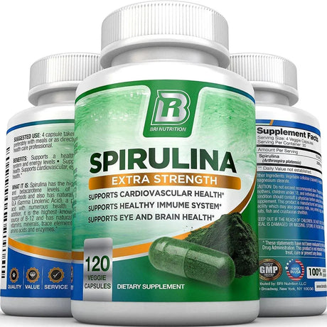 BRI NUTRITION - BRI Spirulina 2000Mg. 120 Capsulas - The Red Vitamin MX - Suplementos Alimenticios - {{ shop.shopifyCountryName }}