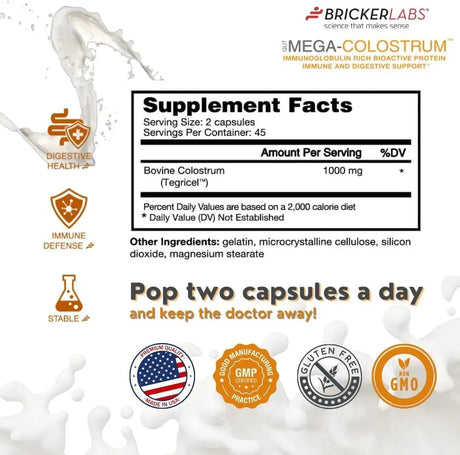 BRICKER LABS - Bricker Labs Mega-Colostrum 1000Mg. 90 Capsulas - The Red Vitamin MX - Suplementos Alimenticios - {{ shop.shopifyCountryName }}