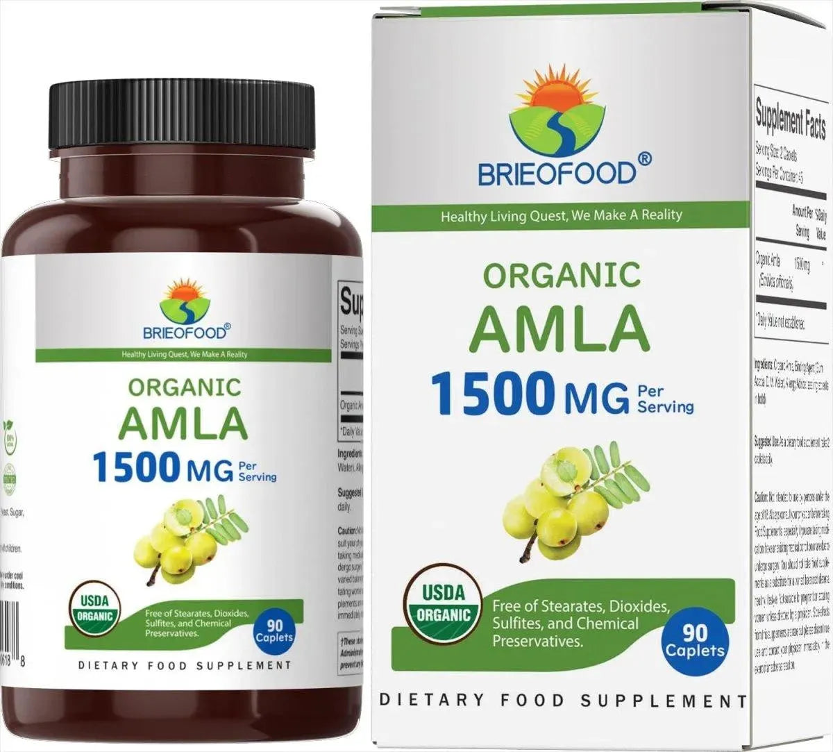 BRIEOFOOD - Brieofood Organic Amla 1500Mg. 90 Tabletas - The Red Vitamin MX - Suplementos Alimenticios - {{ shop.shopifyCountryName }}
