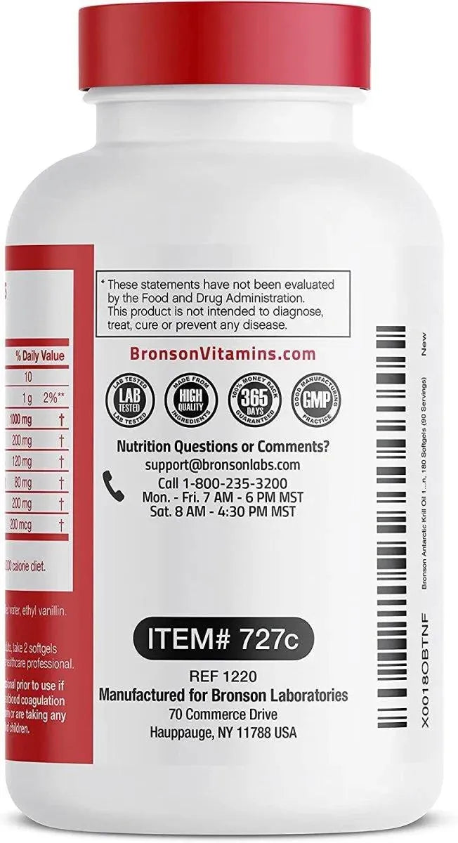 BRONSON - Bronson Antarctic Krill Oil 1000Mg. - The Red Vitamin MX - Suplementos Alimenticios - {{ shop.shopifyCountryName }}