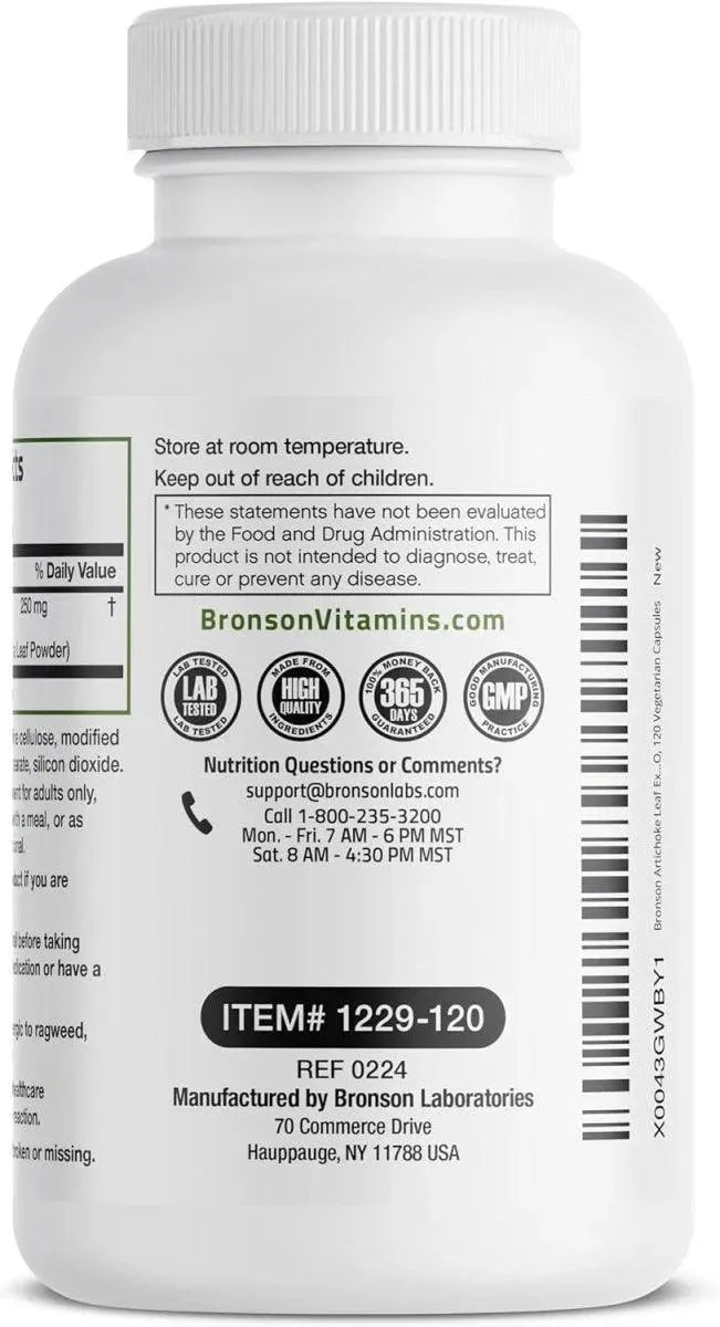 BRONSON - Bronson Artichoke Leaf Extract Extra Strength 120 Capsulas - The Red Vitamin MX - Suplementos Alimenticios - {{ shop.shopifyCountryName }}