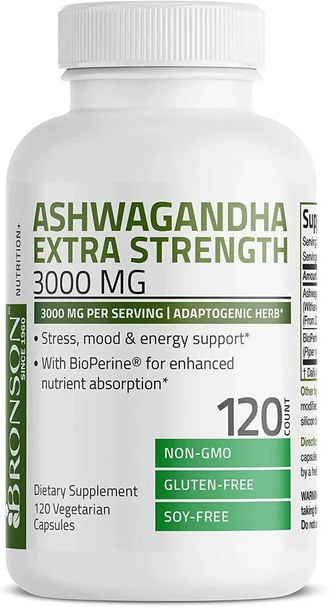 BRONSON - Bronson Ashwagandha Extra Strength 3000Mg. - The Red Vitamin MX - Suplementos Alimenticios - {{ shop.shopifyCountryName }}