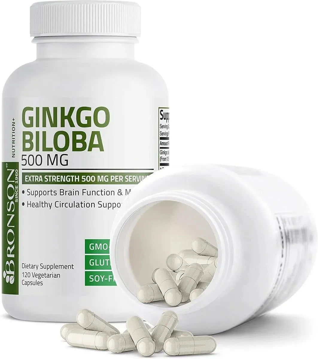 BRONSON - Bronson Ginkgo Biloba 500Mg. 120 Capsulas - The Red Vitamin MX - Suplementos Alimenticios - {{ shop.shopifyCountryName }}