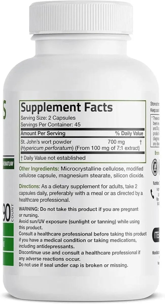 BRONSON - Bronson St. John's Wort 700Mg. 90 Capsulas - The Red Vitamin MX - Suplementos Alimenticios - {{ shop.shopifyCountryName }}