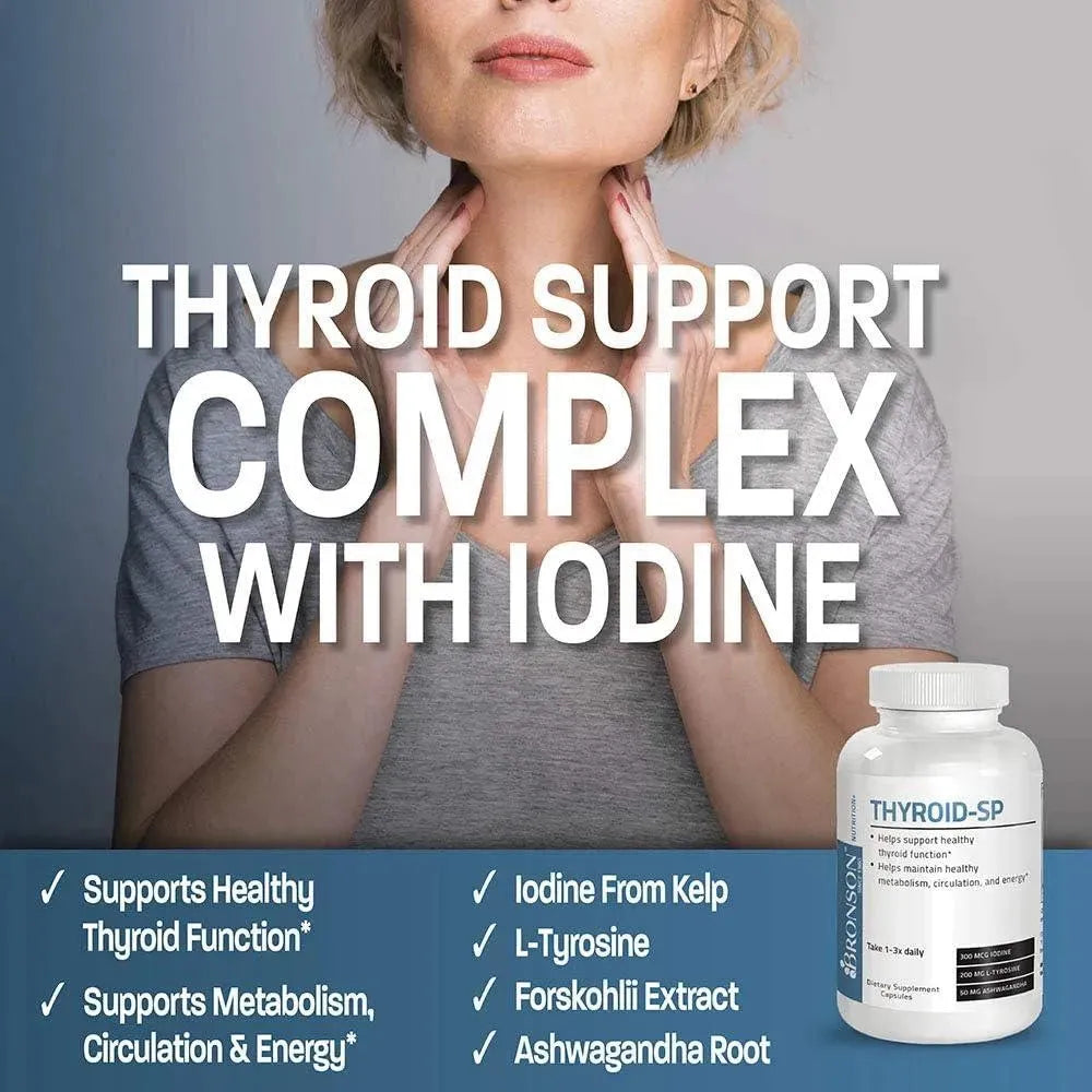 BRONSON - Bronson Thyroid Support Complex with Iodine 180 Capsulas - The Red Vitamin MX - Suplementos Alimenticios - {{ shop.shopifyCountryName }}