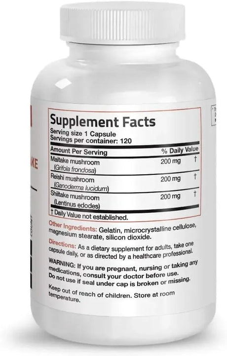 BRONSON - Bronson Triple Mushroom Complex Maitake Reishi Shiitake 600Mg. 120 Capsulas - The Red Vitamin MX - Suplementos Alimenticios - {{ shop.shopifyCountryName }}