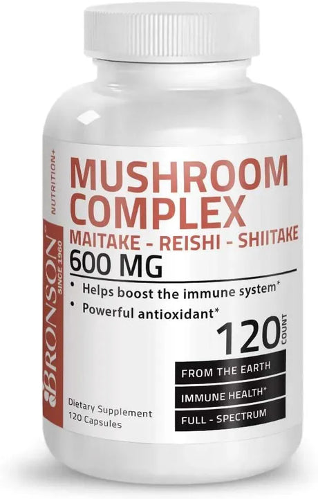 BRONSON - Bronson Triple Mushroom Complex Maitake Reishi Shiitake 600Mg. 120 Capsulas - The Red Vitamin MX - Suplementos Alimenticios - {{ shop.shopifyCountryName }}