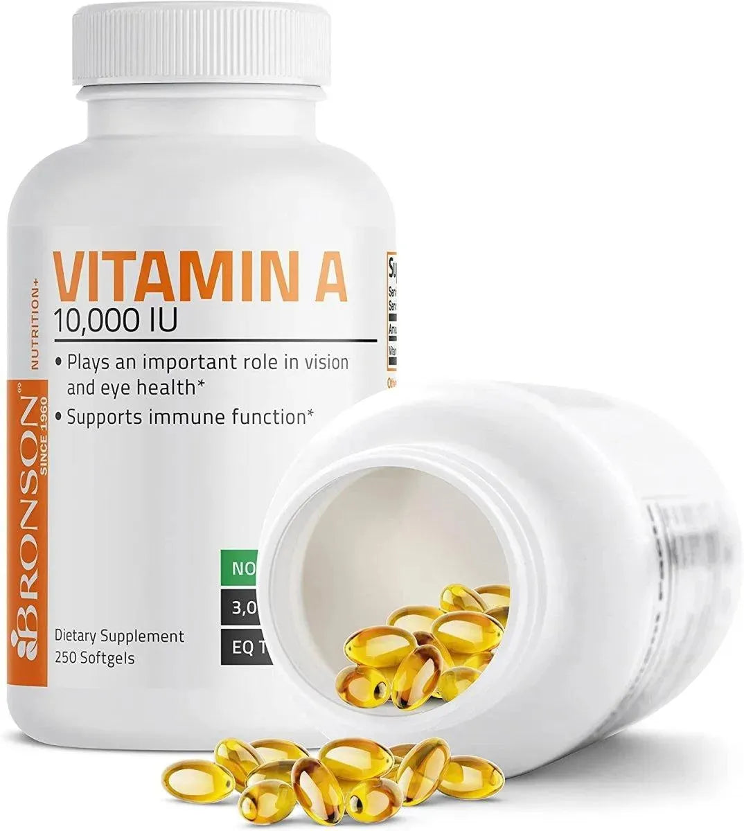 BRONSON - Bronson Vitamin A 10,000IU 250 Capsulas Blandas - The Red Vitamin MX - Suplementos Alimenticios - {{ shop.shopifyCountryName }}