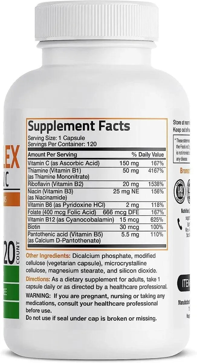 BRONSON - Bronson Vitamin B Complex with Vitamin C 120 Capsulas - The Red Vitamin MX - Suplementos Alimenticios - {{ shop.shopifyCountryName }}