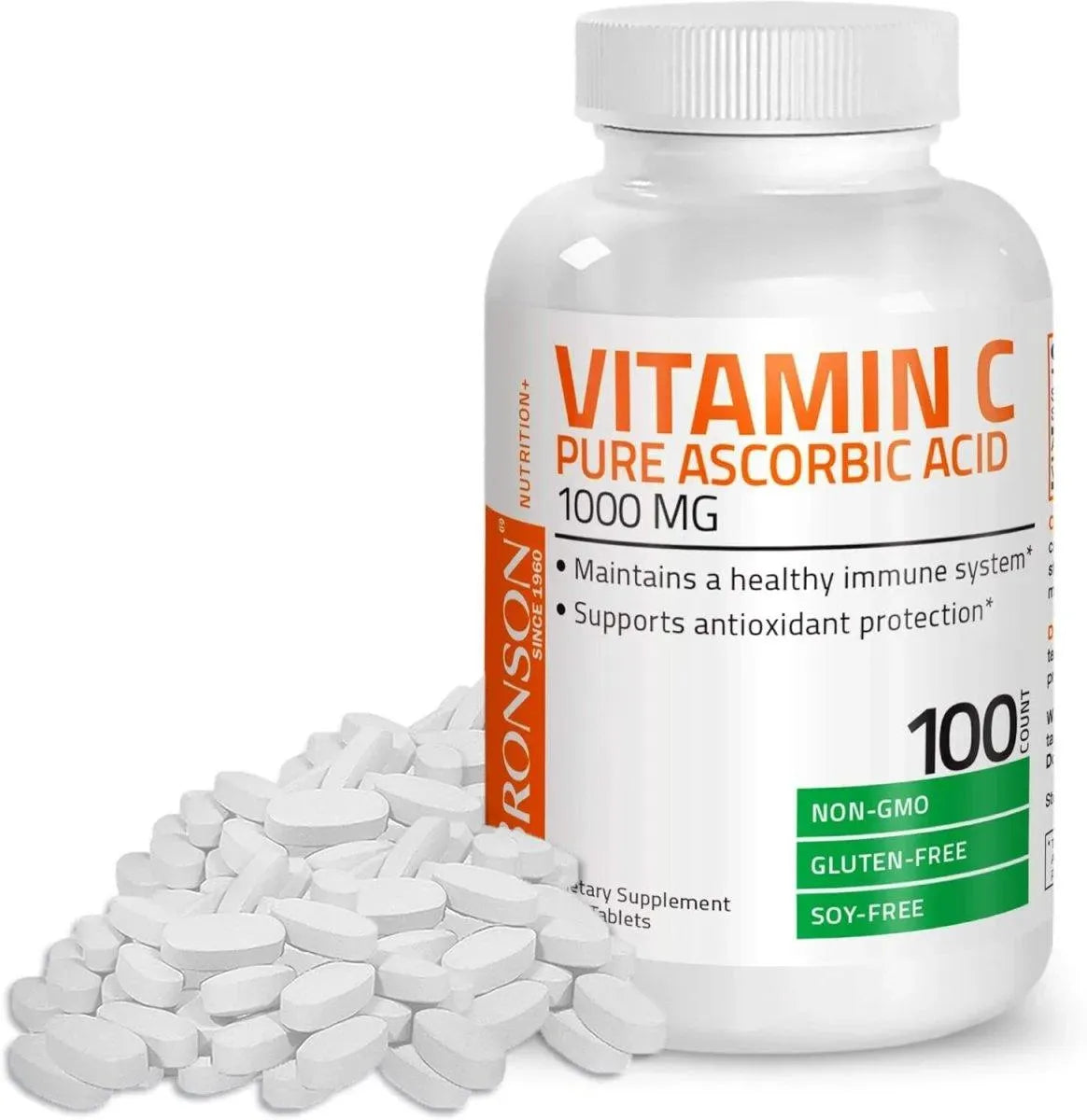 BRONSON - Bronson Vitamin C 1000Mg. Premium Non-GMO Ascorbic Acid 100 Tabletas - The Red Vitamin MX - Suplementos Alimenticios - {{ shop.shopifyCountryName }}