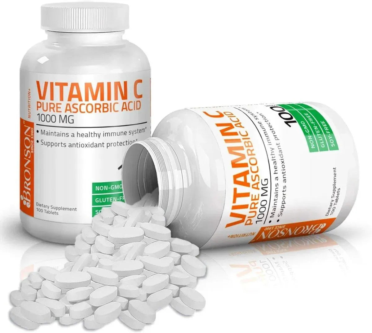 BRONSON - Bronson Vitamin C 1000Mg. Premium Non-GMO Ascorbic Acid 100 Tabletas - The Red Vitamin MX - Suplementos Alimenticios - {{ shop.shopifyCountryName }}