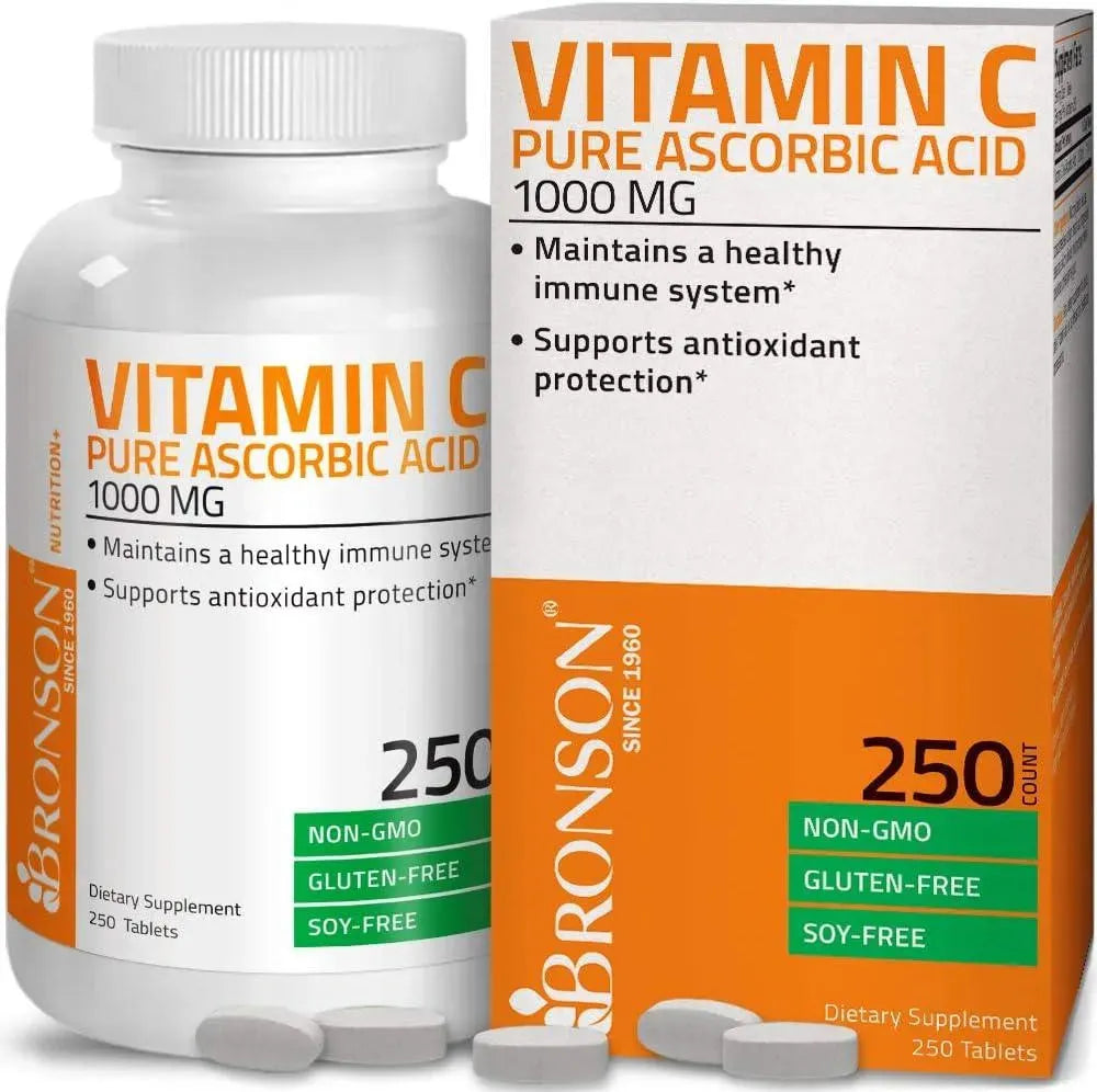 BRONSON - Bronson Vitamin C 1000Mg. Premium Non-GMO Ascorbic Acid 250 Tabletas - The Red Vitamin MX - Suplementos Alimenticios - {{ shop.shopifyCountryName }}