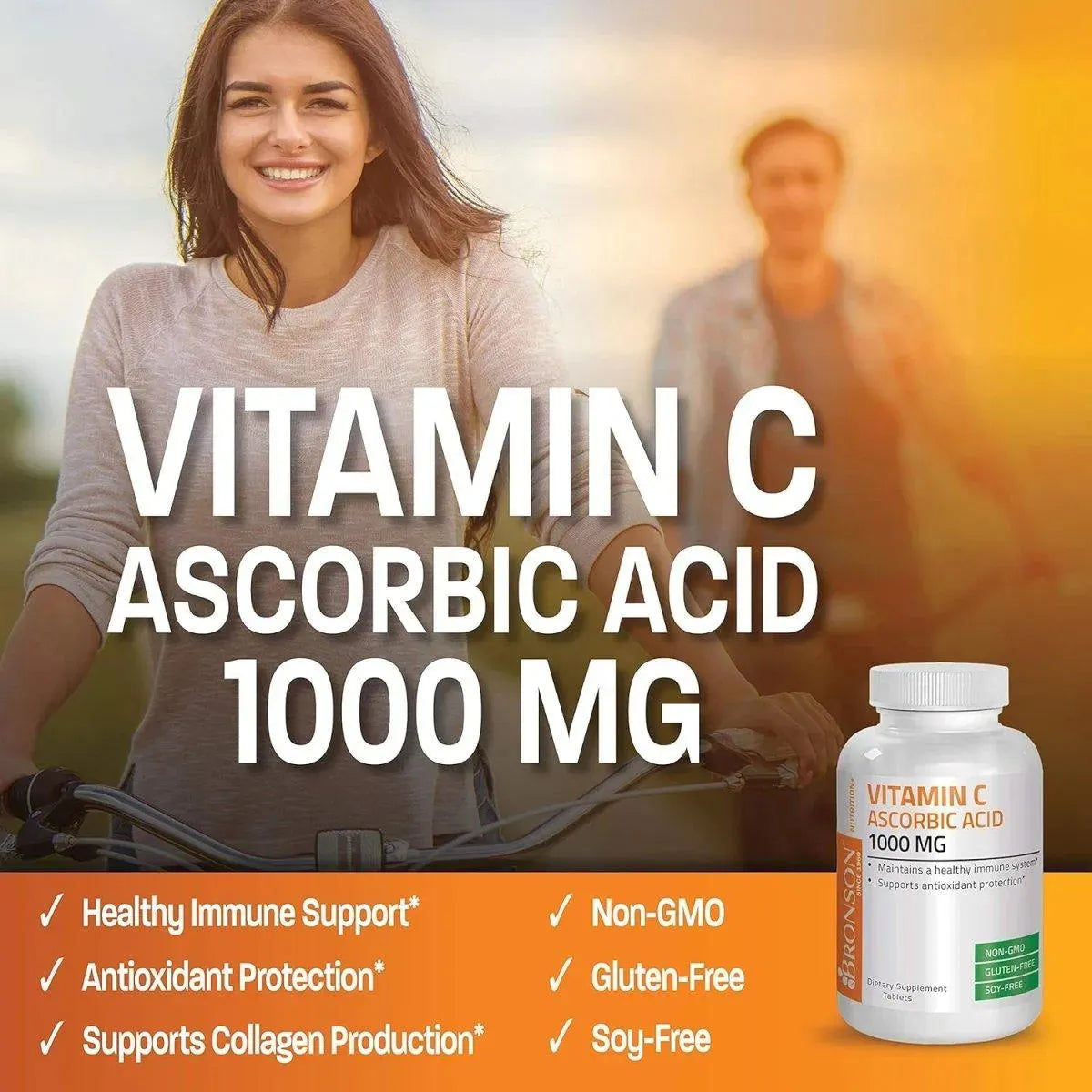 BRONSON - Bronson Vitamin C 1000Mg. Premium Non-GMO Ascorbic Acid 250 Tabletas - The Red Vitamin MX - Suplementos Alimenticios - {{ shop.shopifyCountryName }}