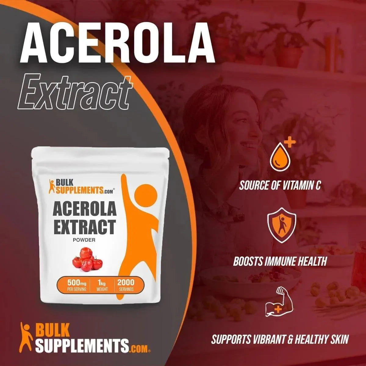 BULK SUPPLEMENTS - Bulk Supplements Acerola Cherry Extract Powder 1 Kg. - The Red Vitamin MX - Suplementos Alimenticios - {{ shop.shopifyCountryName }}