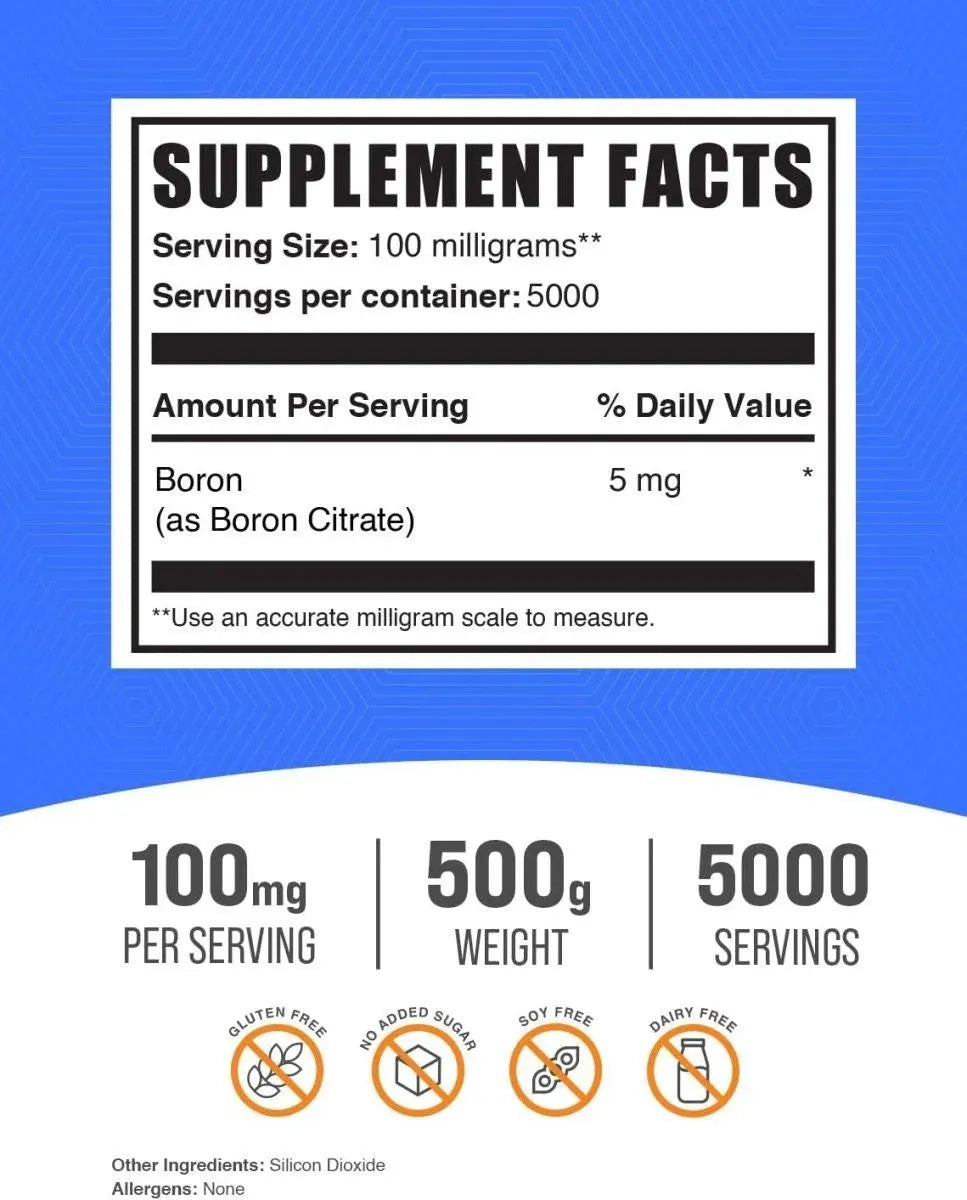 BULK SUPPLEMENTS - Bulk Supplements Boron Citrate Powder 500Gr. - The Red Vitamin MX - Suplementos Alimenticios - {{ shop.shopifyCountryName }}