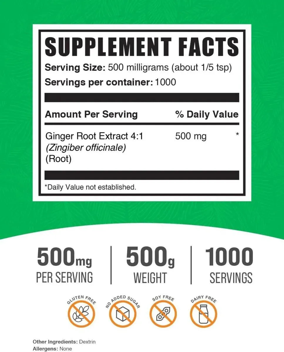 BULK SUPPLEMENTS - Bulk Supplements Ginger Root Extract Powder 500Gr. - The Red Vitamin MX - Suplementos Alimenticios - {{ shop.shopifyCountryName }}
