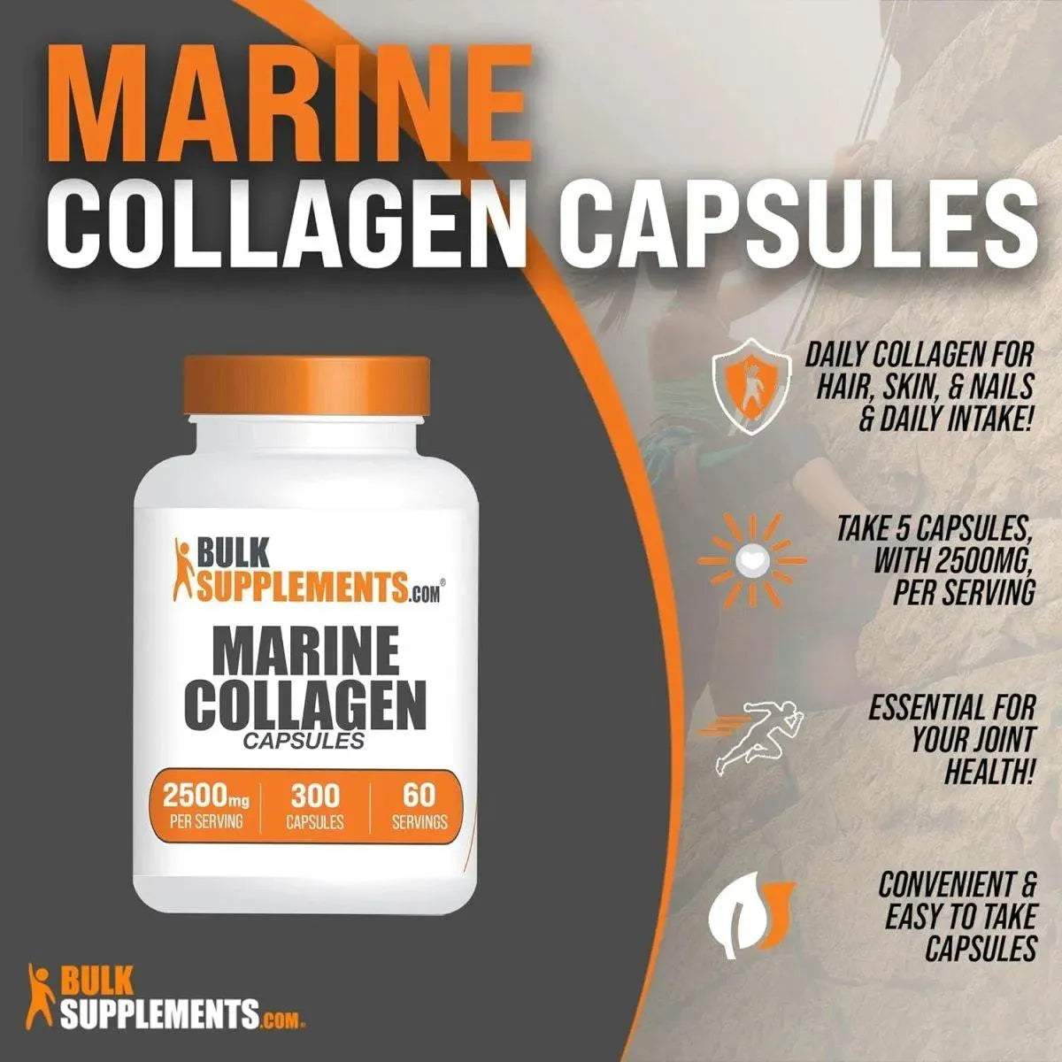 BULK SUPPLEMENTS - Bulk Supplements Marine Collagen 2500Mg. 300 Capsulas - The Red Vitamin MX - Suplementos Alimenticios - {{ shop.shopifyCountryName }}