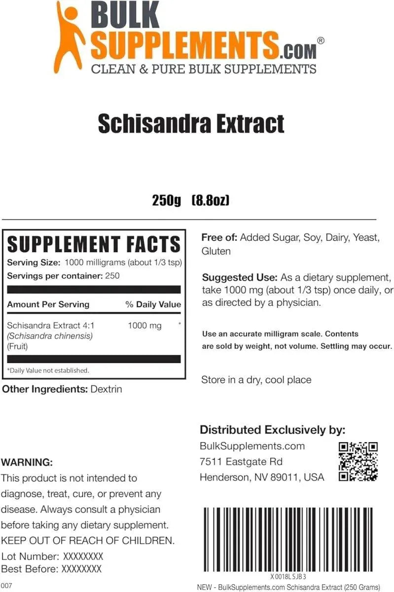 BULK SUPPLEMENTS - Bulk Supplements Schisandra Extract Powder 250Gr. - The Red Vitamin MX - Suplementos Alimenticios - {{ shop.shopifyCountryName }}
