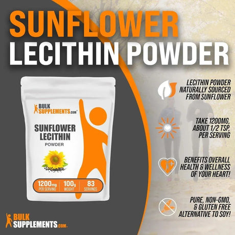 BULK SUPPLEMENTS - Bulk Supplements Sunflower Lecithin Powder 100Gr. - The Red Vitamin MX - Suplementos Alimenticios - {{ shop.shopifyCountryName }}