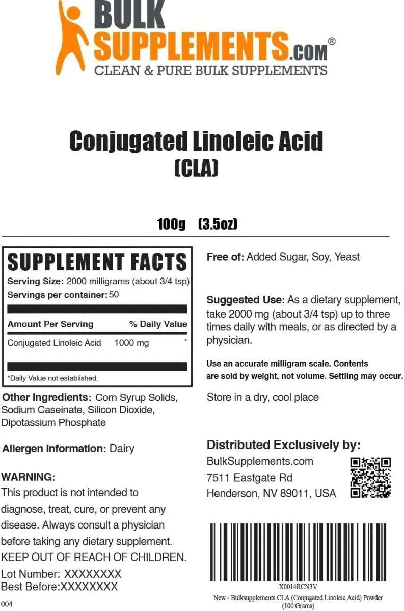 BULK SUPPLEMENTS - BULKSUPPLEMENTS Conjugated Linoleic Acid Powder 100Gr. - The Red Vitamin MX - Suplementos Alimenticios - {{ shop.shopifyCountryName }}