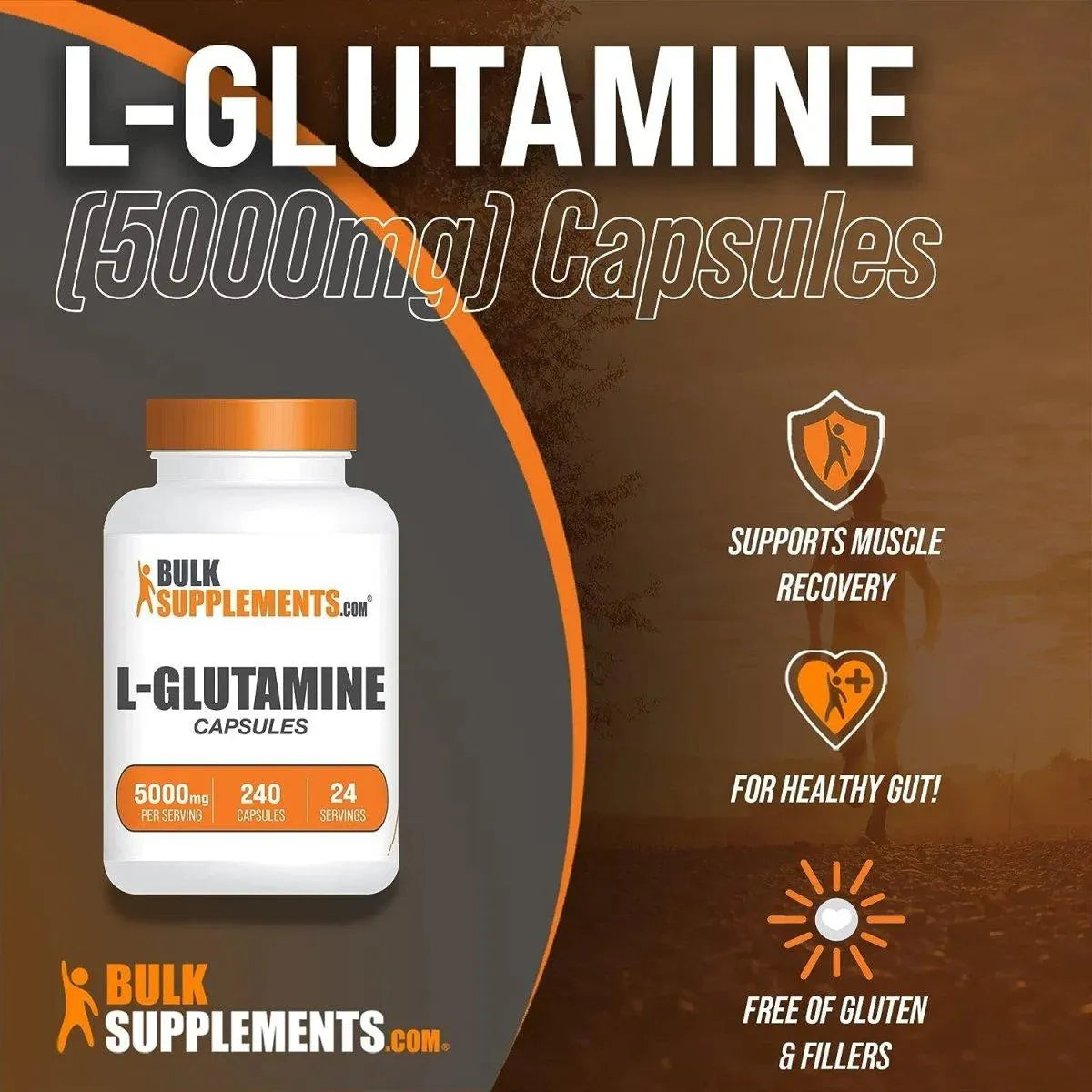 BULK SUPPLEMENTS - BULKSUPPLEMENTS L-Glutamine Capsules 5000Mg. 240 Capsulas - The Red Vitamin MX - Suplementos Alimenticios - {{ shop.shopifyCountryName }}