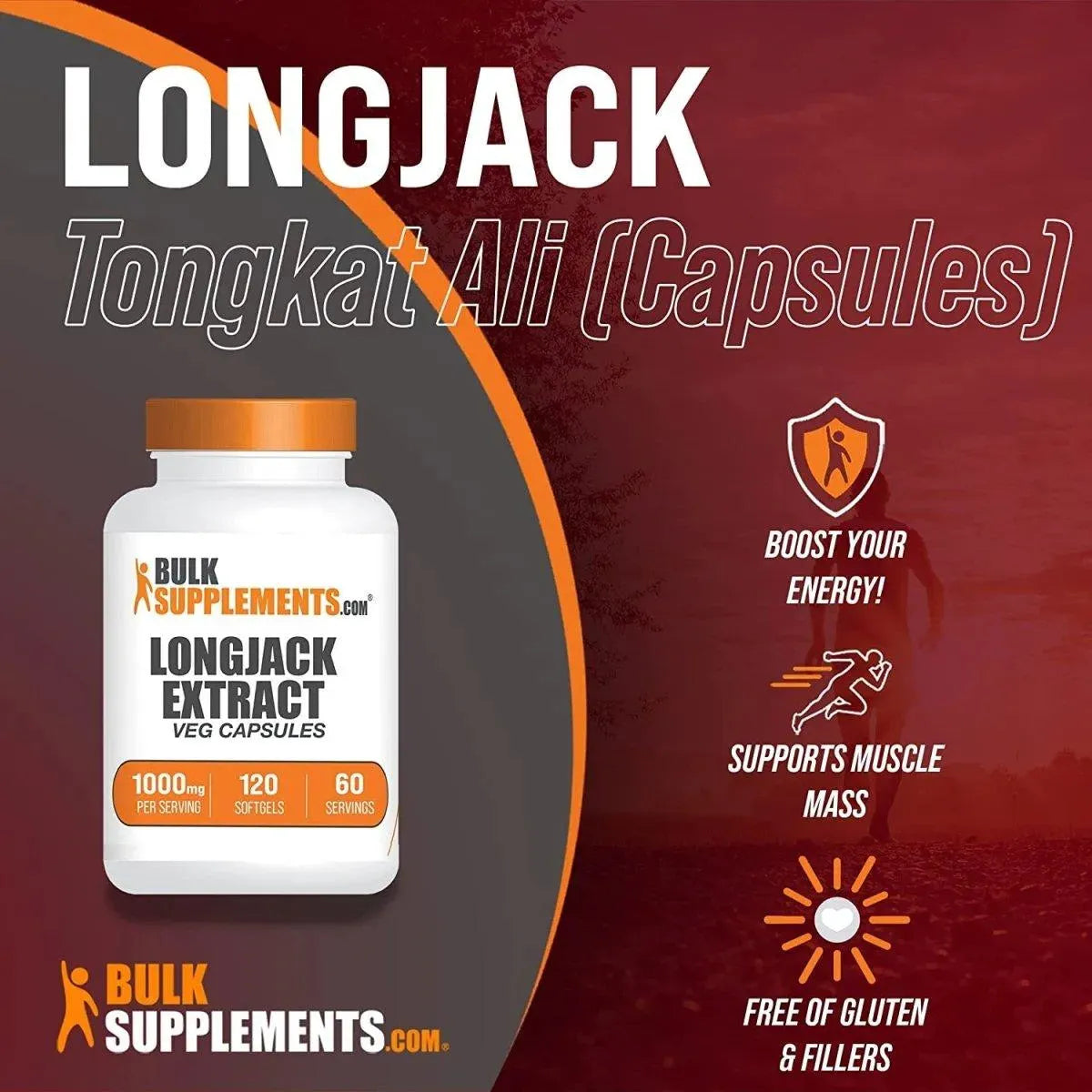 BULK SUPPLEMENTS - BulkSupplements Longjack Extract 1000Mg. 120 Capsulas - The Red Vitamin MX - Suplementos Alimenticios - {{ shop.shopifyCountryName }}