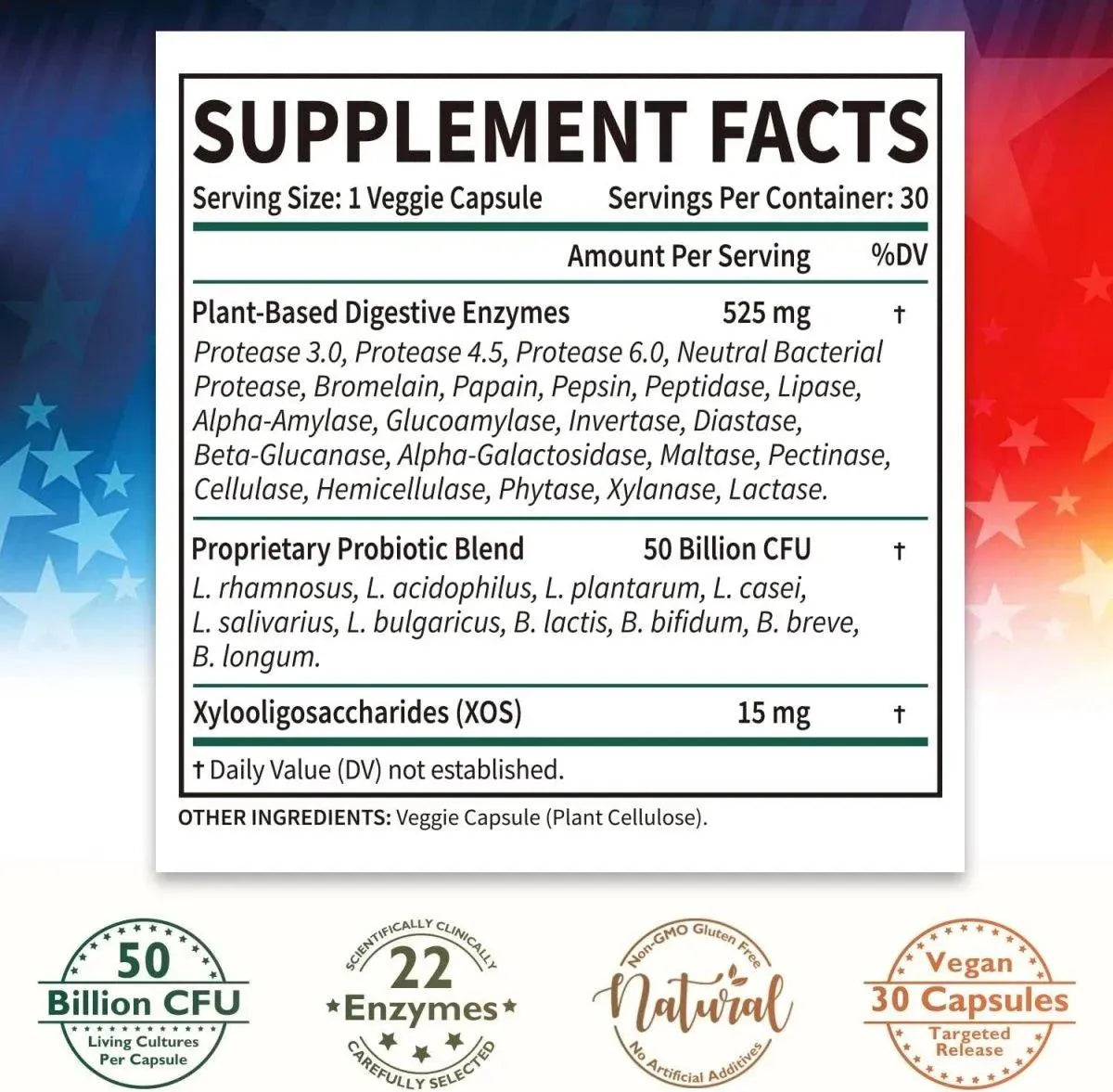 CAPTAIN BIOTICS - Captain Biotics Digestive Enzymes 525Mg. 30 Capsulas - The Red Vitamin MX - Suplementos Alimenticios - {{ shop.shopifyCountryName }}