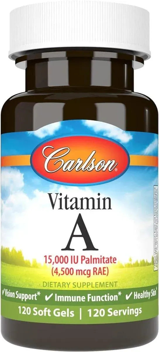CARLSON - Carlson Vitamin A 15000 IU 120 Capsulas Blandas - The Red Vitamin MX - Suplementos Alimenticios - {{ shop.shopifyCountryName }}