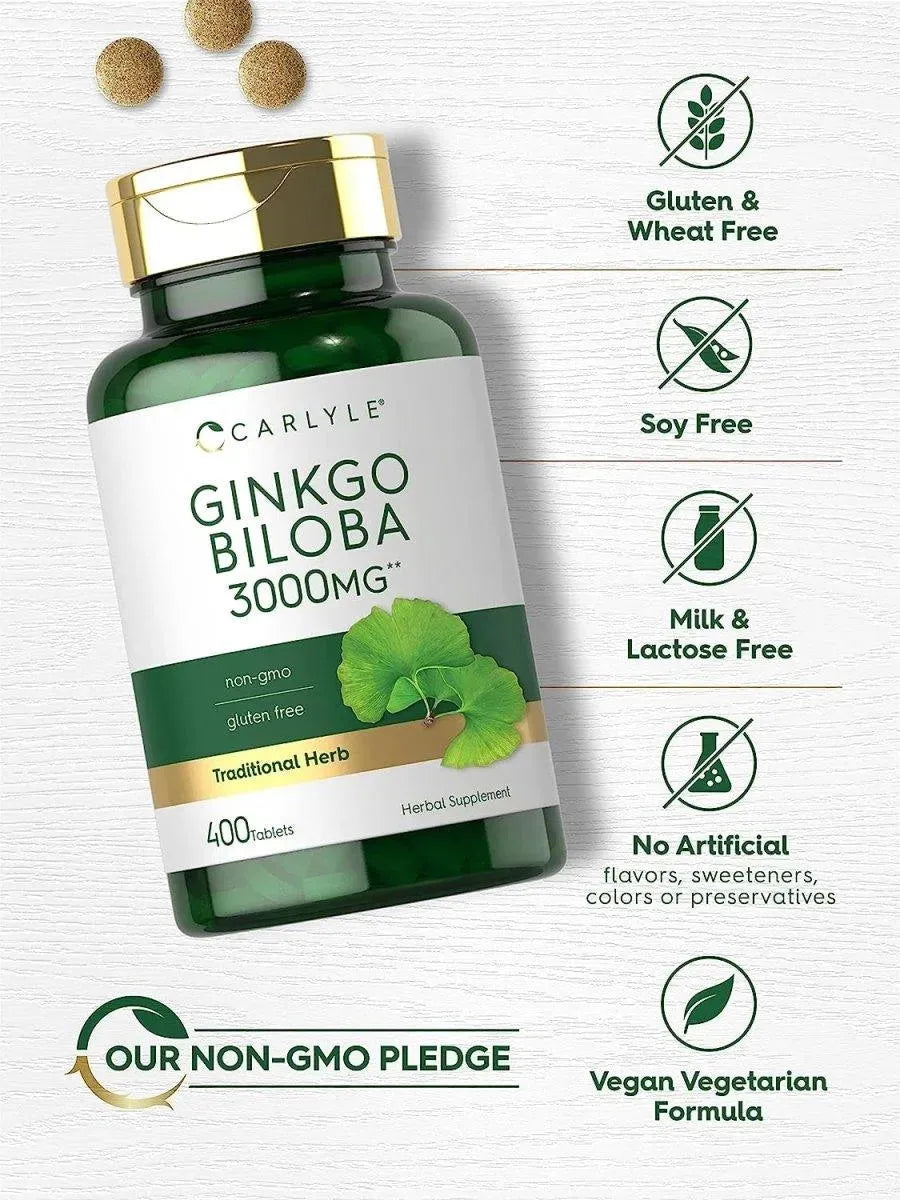 CARLYLE - Carlyle Ginkgo Biloba 3000Mg. 400 Tabletas - The Red Vitamin MX - Suplementos Alimenticios - {{ shop.shopifyCountryName }}