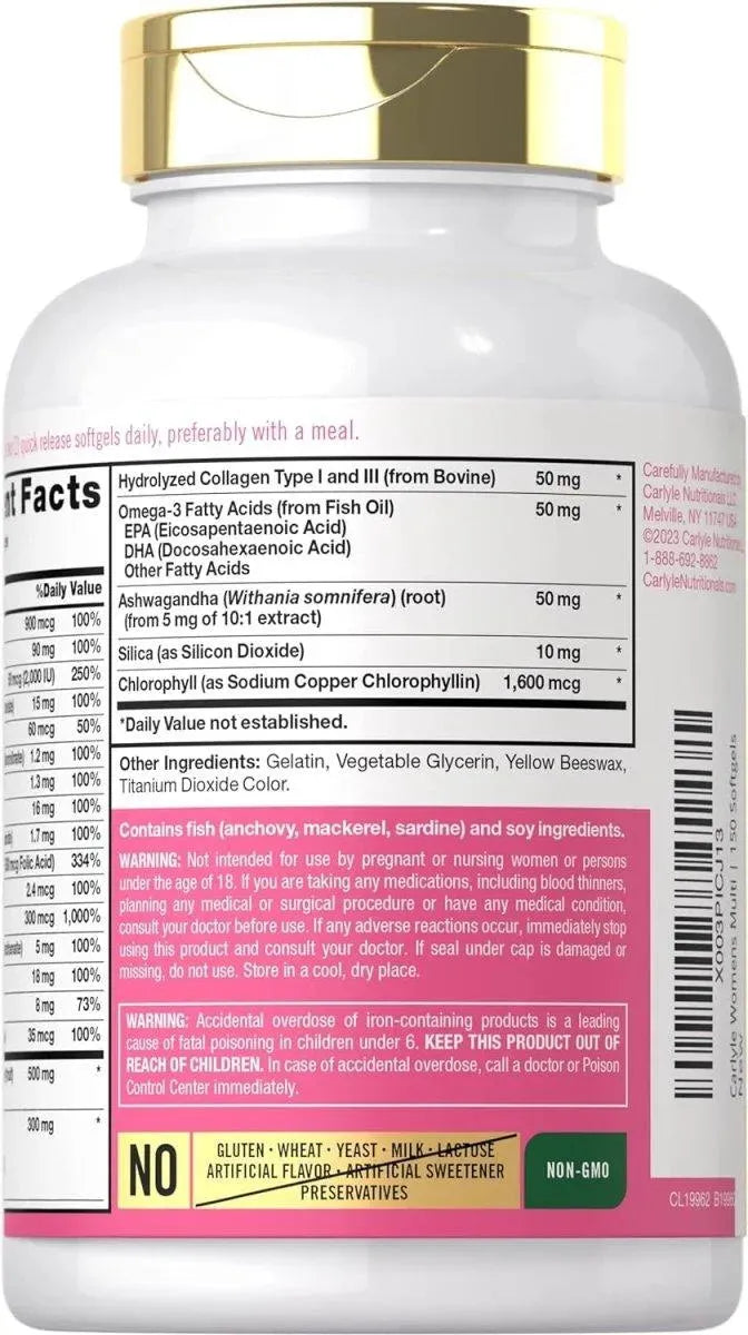 CARLYLE - Carlyle Multivitamin for Women 150 Capsulas Blandas - The Red Vitamin MX - Suplementos Alimenticios - {{ shop.shopifyCountryName }}