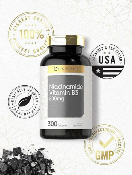 CARLYLE - Carlyle Niacinamide Vitamin B3 500Mg. 300 Capsulas - The Red Vitamin MX - Suplementos Alimenticios - {{ shop.shopifyCountryName }}