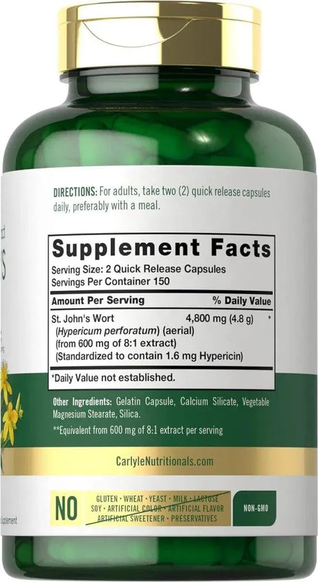 CARLYLE - Carlyle St John's Wort 4800Mg. 300 Capsulas - The Red Vitamin MX - Suplementos Alimenticios - {{ shop.shopifyCountryName }}